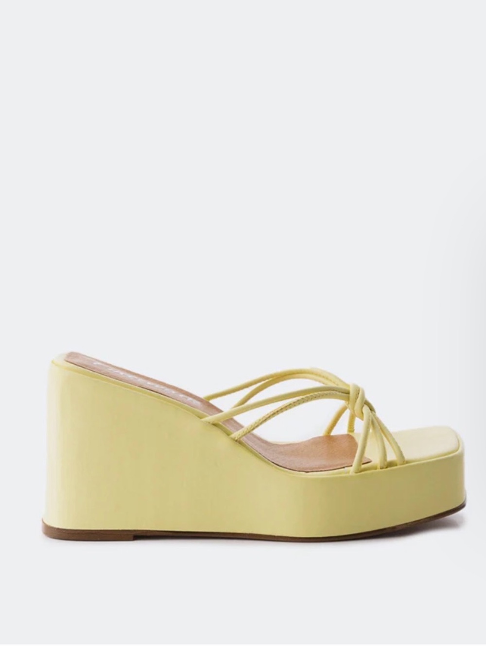 Butter Yellow Chunky Wedge Sandals